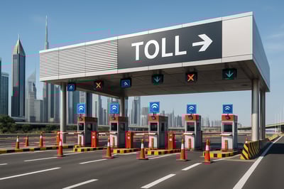 Modern toll road infrastructure in Dubai with efficient payment systems